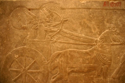 55Relief deportes et char de armee assyrienne AO19909